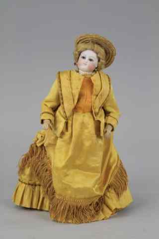 Appraisal: 's ERA FRENCH FASHION DOLL WITH WOODEN BODY Unmarked rare