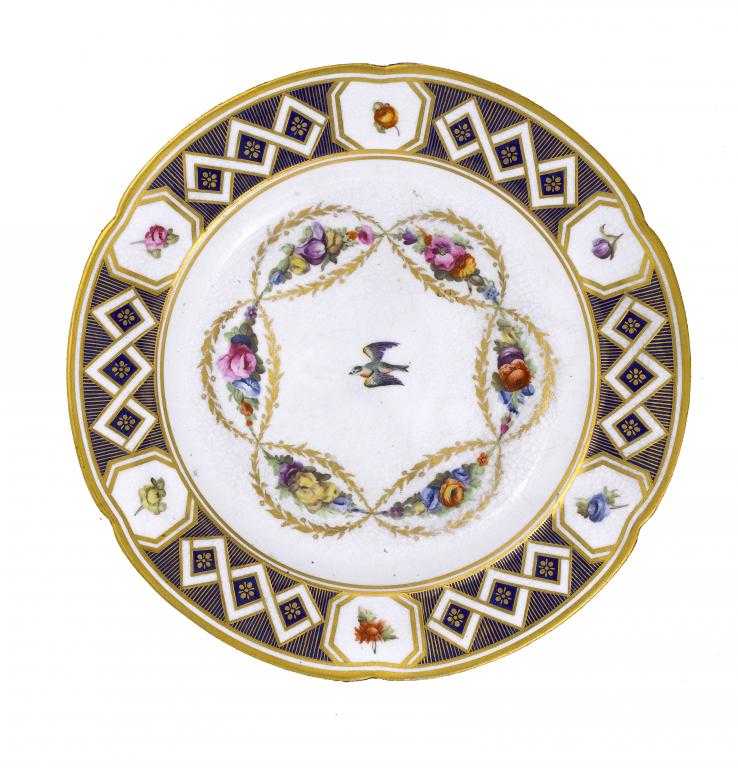 Appraisal: A DERBY PLATE painted to the centre with a bird