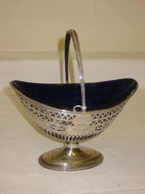 Appraisal: A GEORGE III SUGAR BASKET by Hester Bateman of oval