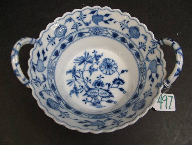 Appraisal: A GERMAN MEISSEN ROUND PORCELAIN BASKET having applied handles in