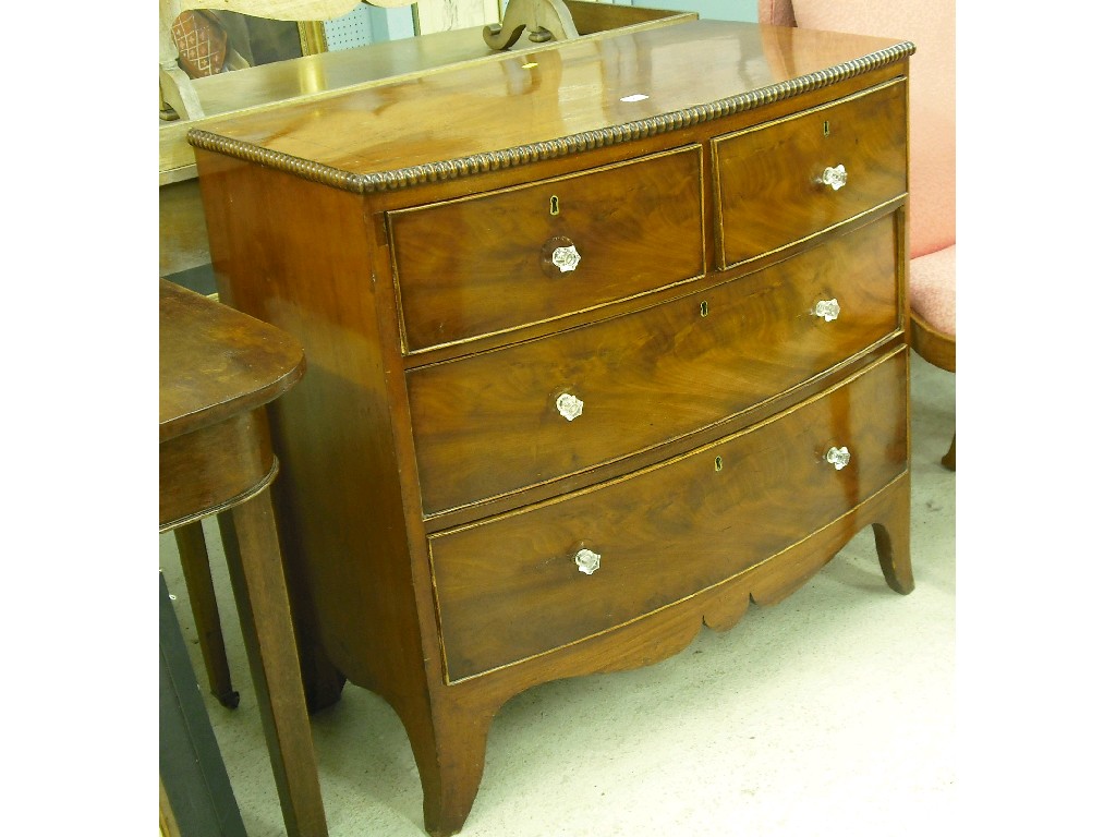 Appraisal: Small early th century mahogany bowfront chest of drawers the