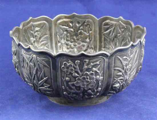 Appraisal: A late th early th century Chinese silver bowl by