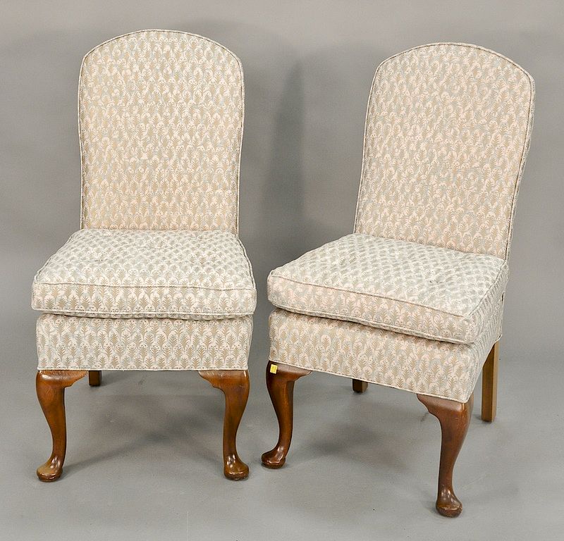 Appraisal: Pair of custom upholstered side chairs Provenance From the Estate