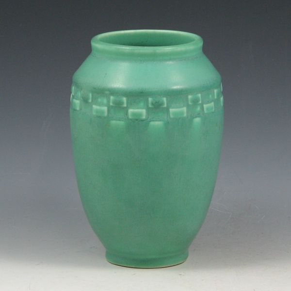 Appraisal: Rookwood vase in matte sea green from with checkerboard design