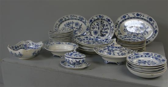 Appraisal: Meissen 'Onion' pattern part dinner service comprising meat dishes the