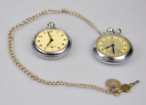 Appraisal: Two pocket watches and a silver watch chain