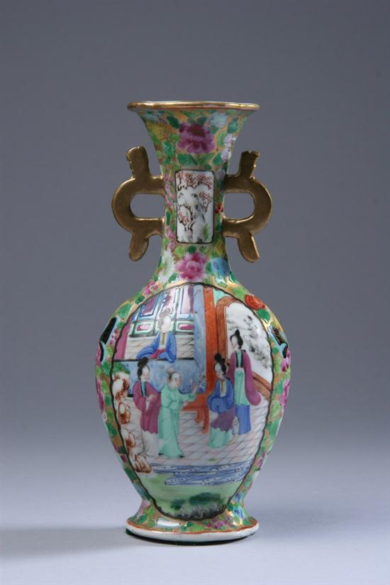 Appraisal: CHINESE ROSE MANDARIN PORCELAIN VASE Qing dynasty - in high