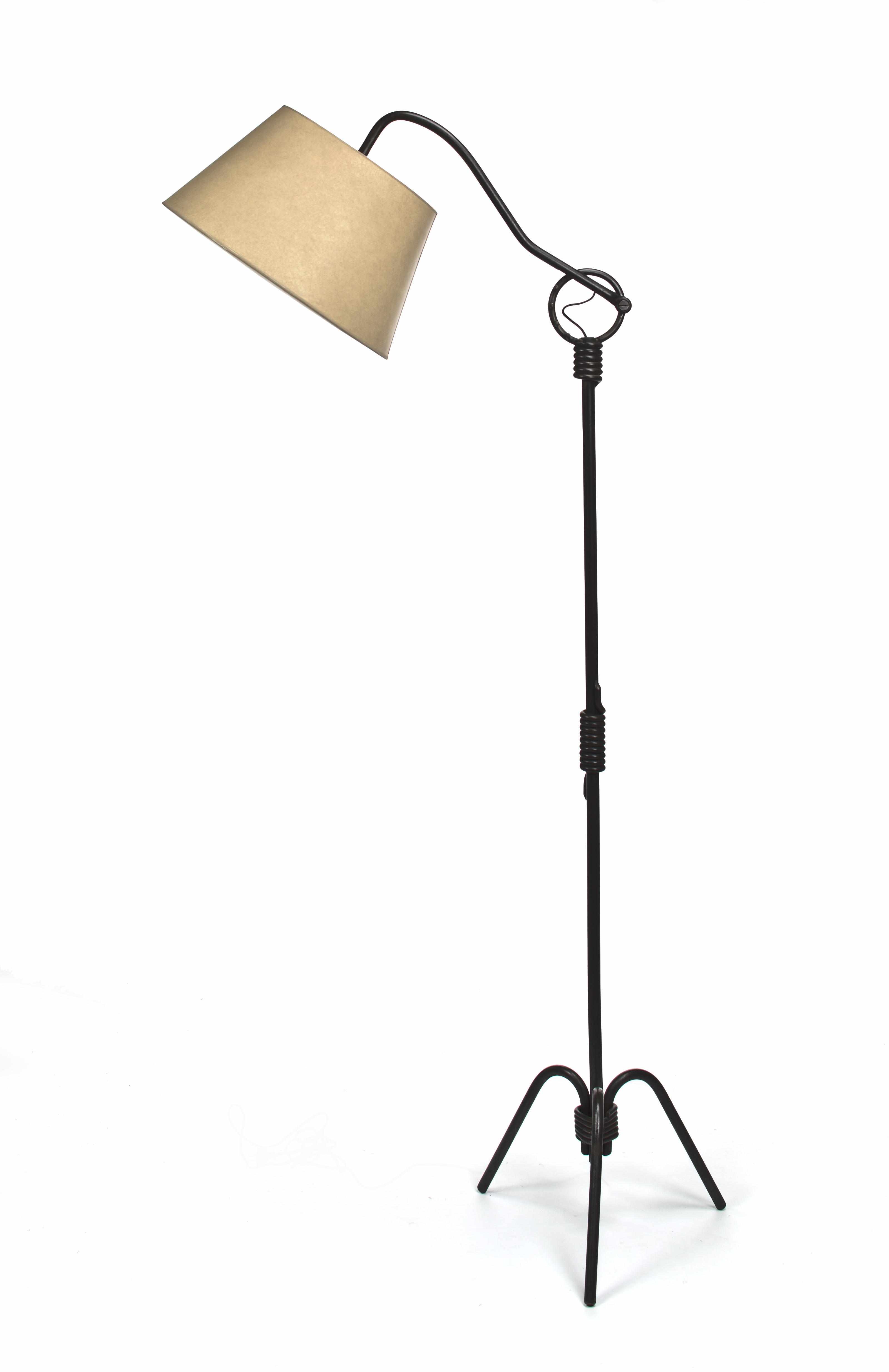 Appraisal: A wrought-iron floor lamp in the manner of Jean Royere