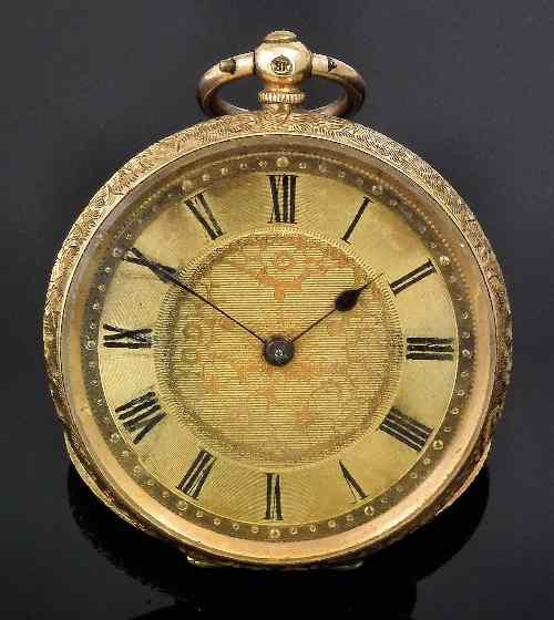 Appraisal: A late th Century lady's Swiss k gold cased pocket