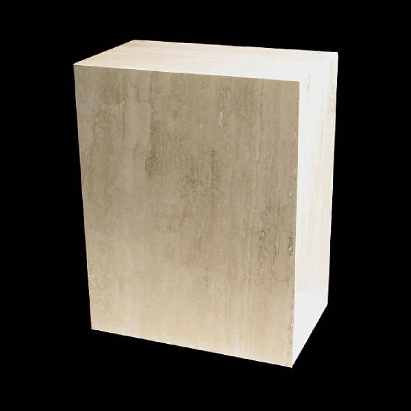 Appraisal: A travertine pedestal height in width in depth in