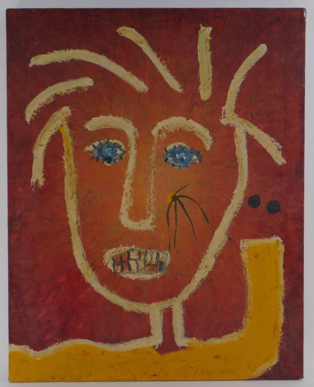 Appraisal: PAUL KOSTABI MODERN ABSTRACT PORTRAIT PAINTING California b Sunny Side