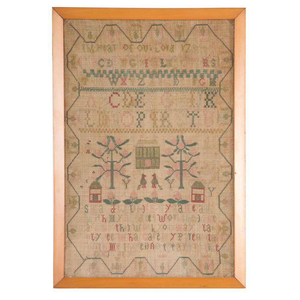 Appraisal: th century Framed Needlework Sampler Probably Scottish worked by Sarah