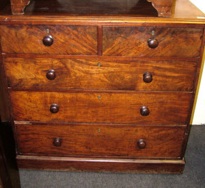 Appraisal: A Victorian mahogany chest of two short and three graduated