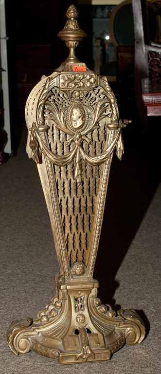 Appraisal: Victorian brass fire fan Estimate - All items sold as