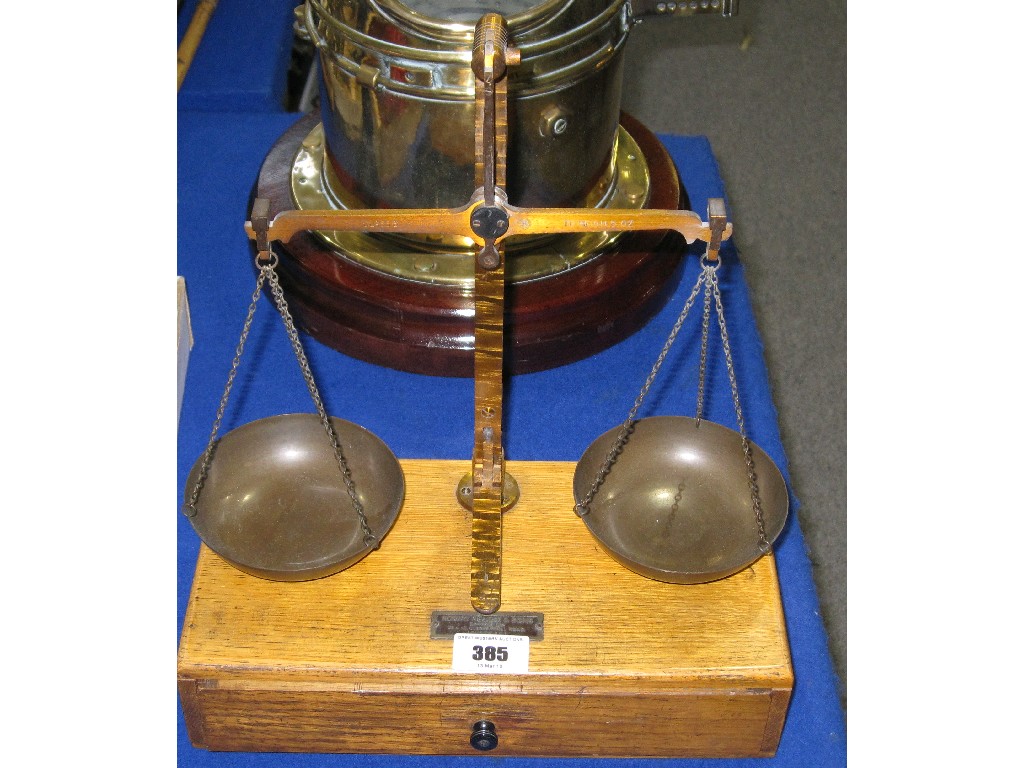 Appraisal: Set of jewellery scales with weights