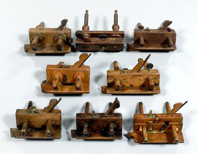 Appraisal: Eight adjustable molding planes most beechwood six with brass mounts