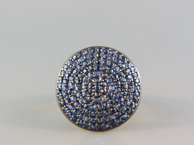 Appraisal: Sapphire Dome Ring rich blue gems totaling over carats in