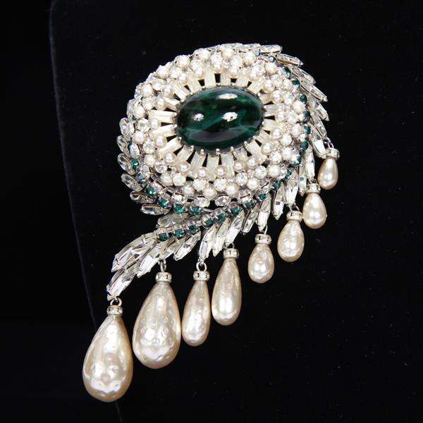 Appraisal: Max Muller Giant Vintage Haute Couture Runway Asymmetrical Diamante Pearl