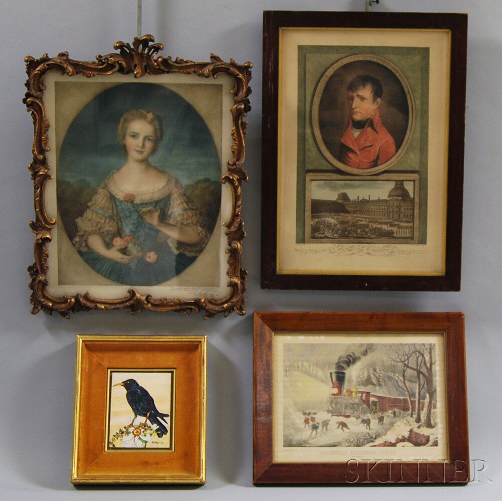 Appraisal: Four Framed Works a Samuel Arlent Edwards after Nattier depicting