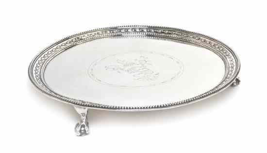 Appraisal: An English Silver Salver Richard Rugg I London of circular