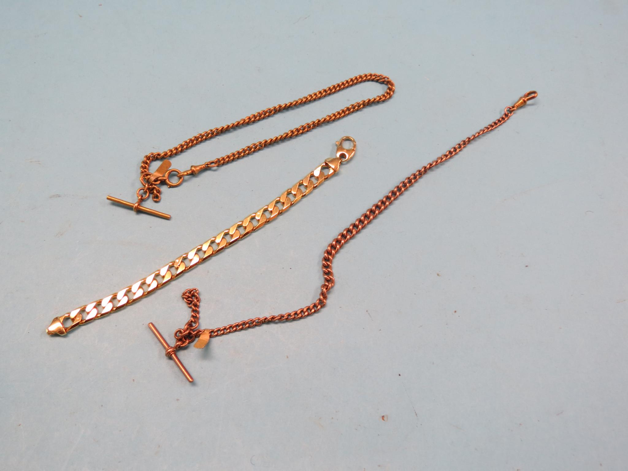 Appraisal: A ct gold curb-link bracelet grams and two ct gold