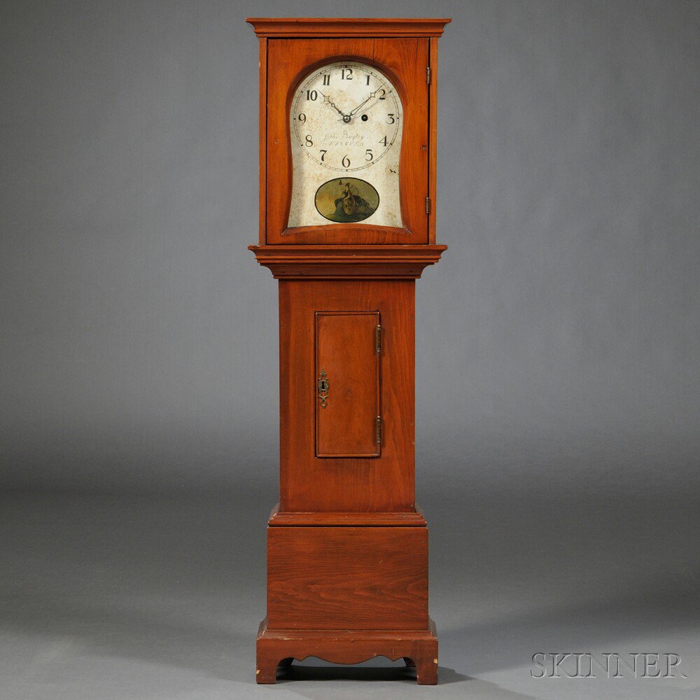 Appraisal: Dwarf Clock by John Bayley Hanover Massachusetts the flat-top pine