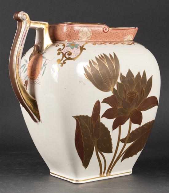 Appraisal: English Aesthetic Movement gilt and floral decorated pitcher Estimate -