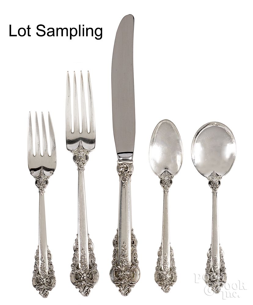 Appraisal: Wallace sterling silver flatware service Wallace sterling silver Grande Baroque