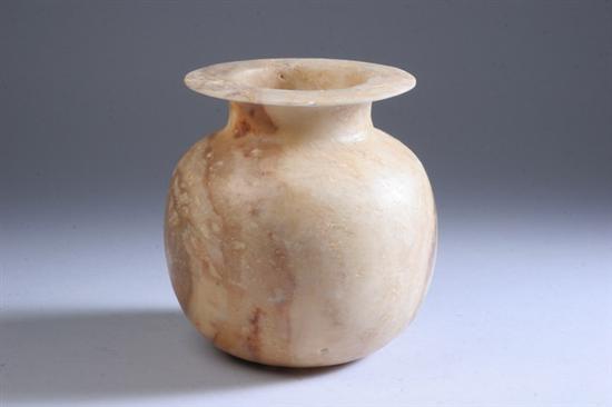 Appraisal: EGYPTIAN ALABASTER VESSEL Late period - B C Of ovoid