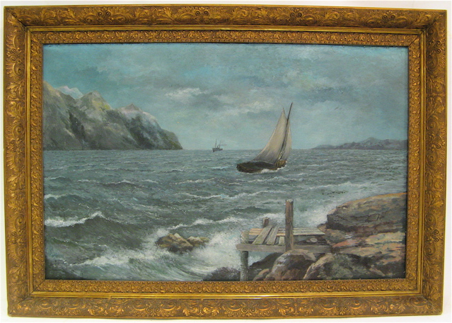 Appraisal: SODENBURG oil painting on canvas German th century Seascape with