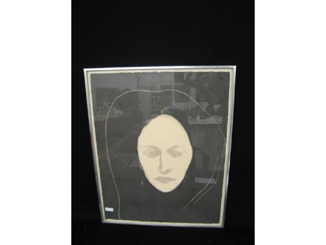 Appraisal: Nathan Olivera Lithograph Woman's Face State ll of approxiamately x