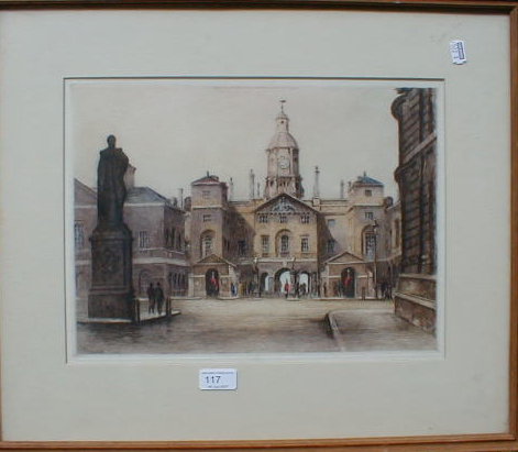 Appraisal: By and after Edward King Horse guards hand coloured etching