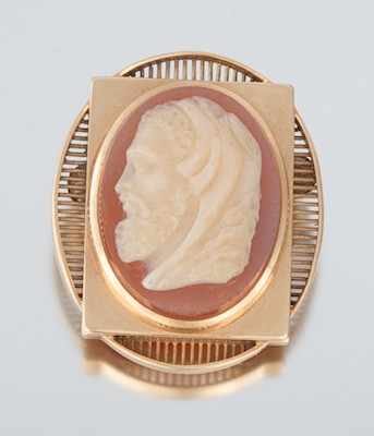 Appraisal: A Carved Hardstone Cameo in Gold Frame k yellow gold