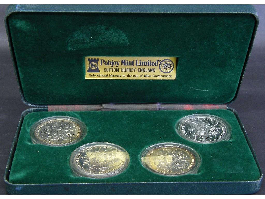 Appraisal: Pobjoy Mint Ltd cased set of four Olympics Isle of