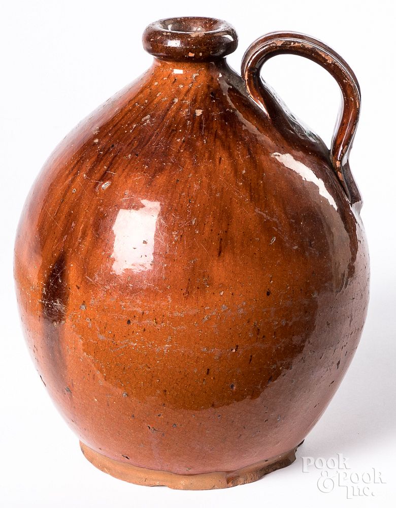 Appraisal: Redware jug th c Redware jug th c with manganese