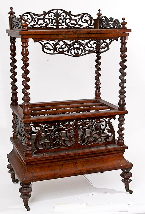 Appraisal: Rococo Rosewood Canterbury Music Stand A Rococo early Victorian pierced