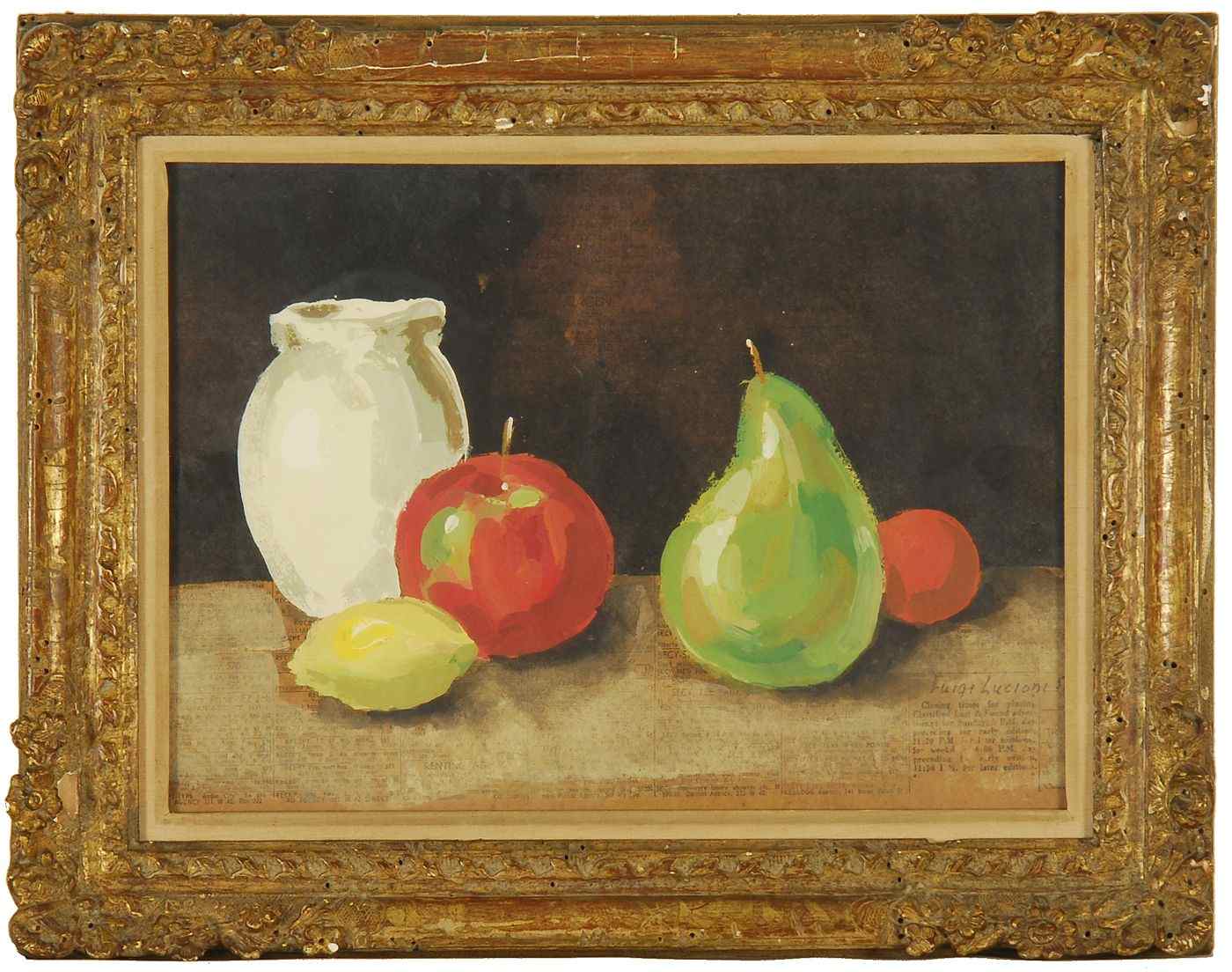 Appraisal: LUIGI LUCIONIAmerican - Still life of fruit Signed and dated