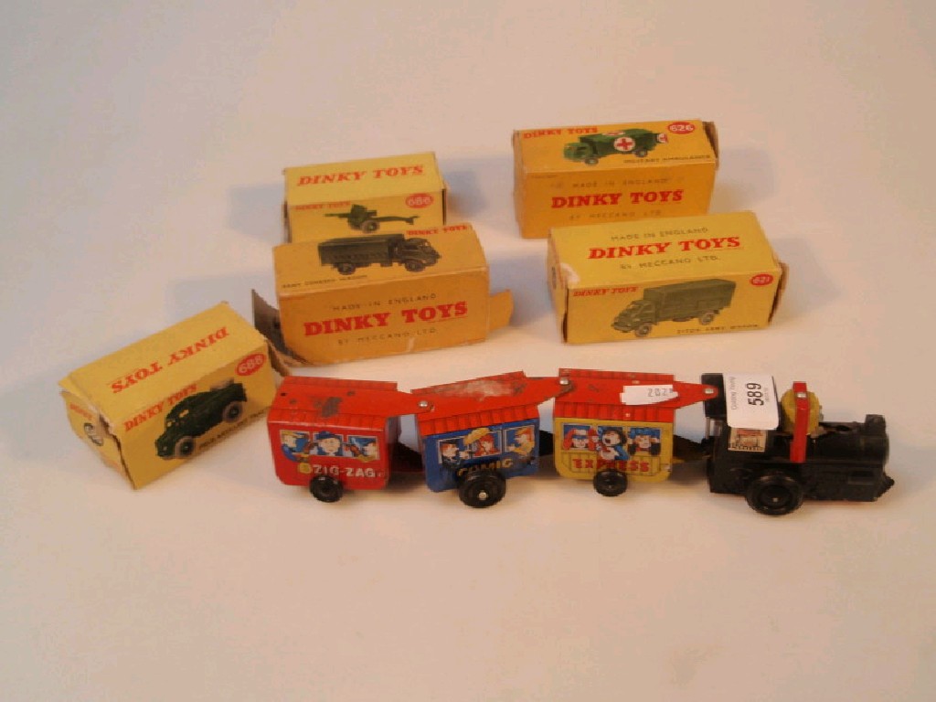 Appraisal: Dinky toys military vehicles including boxed ton army truck army