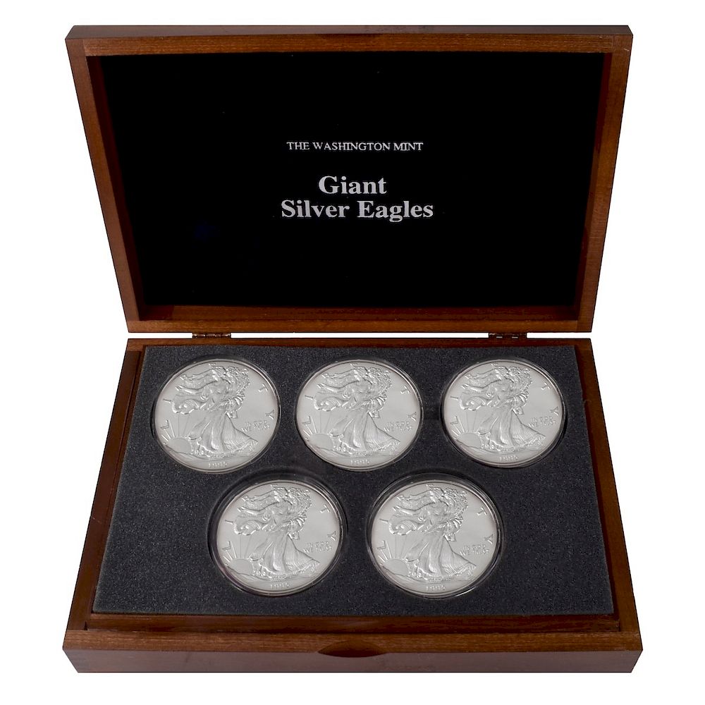 Appraisal: Ten lb Silver Proof Rounds The Washington Mint set of