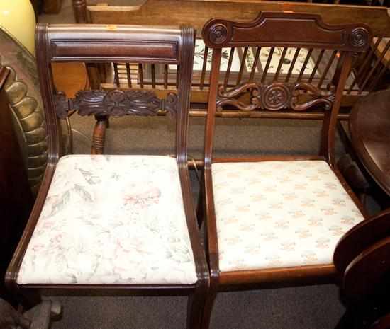 Appraisal: Two American Classical style mahogany klismos chairs Estimate - No