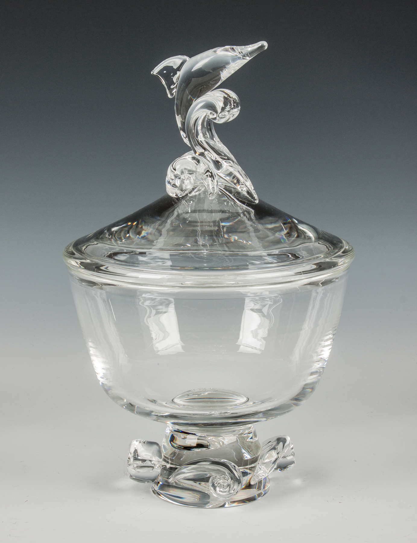 Appraisal: Steuben Crystal Sea Centerpiece Sgn on base Design by Robert