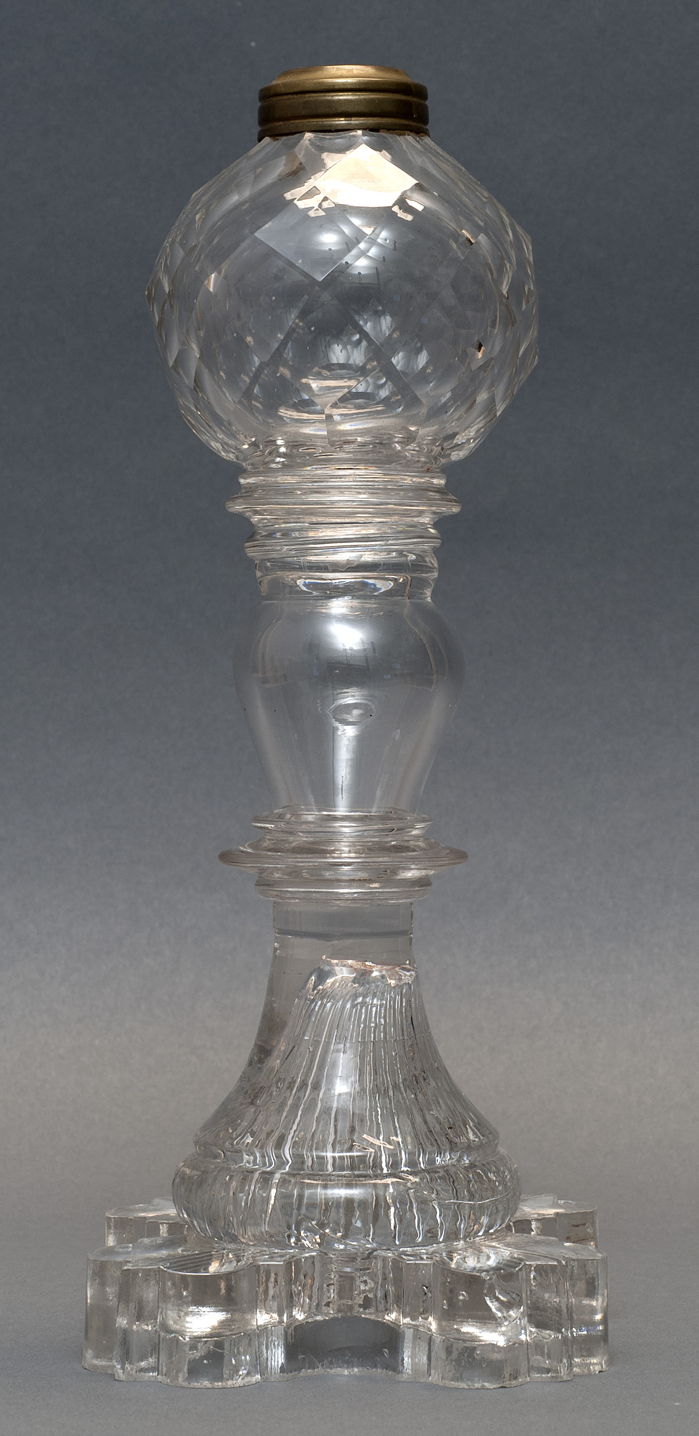 Appraisal: SANDWICH GLASS COMPANY CLEAR GLASS WHALE OIL LAMP Second Quarter