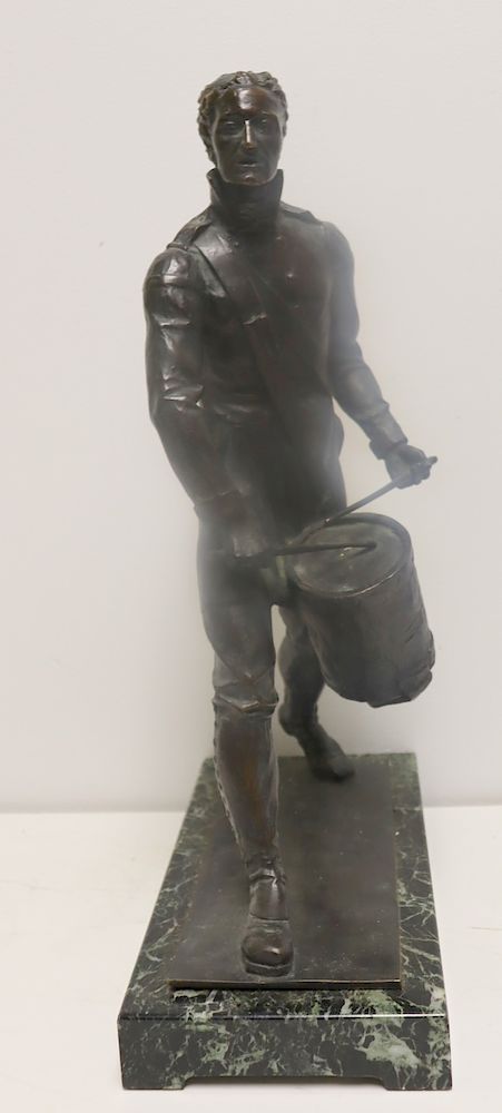 Appraisal: Walther Schmarje Germany - Signed Bronze Sculpture The Drummer Nice