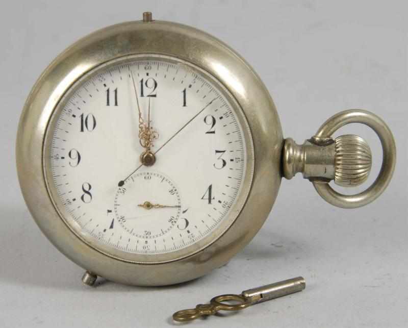 Appraisal: Large Railroad Repeater Pocket Watch Description Working - diameter