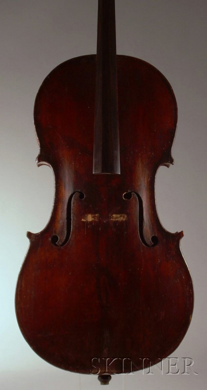 Appraisal: Violoncello Possibly English c unlabeled length of two-piece back in