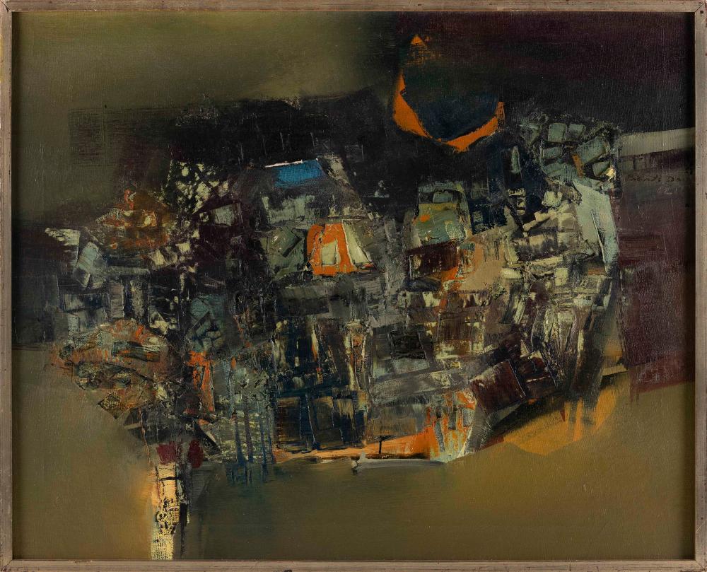 Appraisal: SHANTI DAVE INDIA B ABSTRACT OIL ON CANVAS X FRAMED