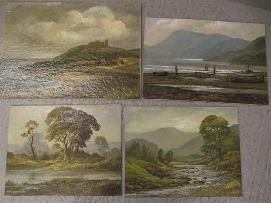 Appraisal: Keith Burtonshaw four oil on board of Scottish landscape with