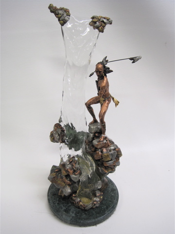 Appraisal: WILLY WHITTEN MIXED MEDIA SCULPTURE titled Salmon Falls Legends limited