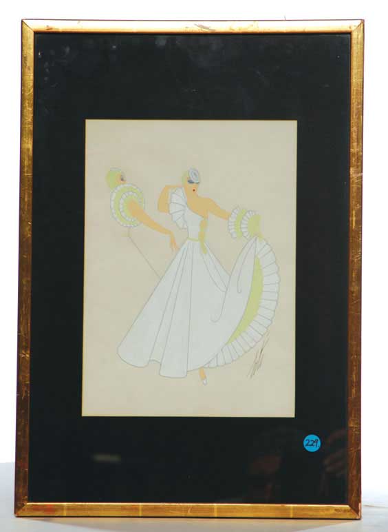 Appraisal: SIGNED GOUACHE BY ERT Gouache on paper by Ert Romain