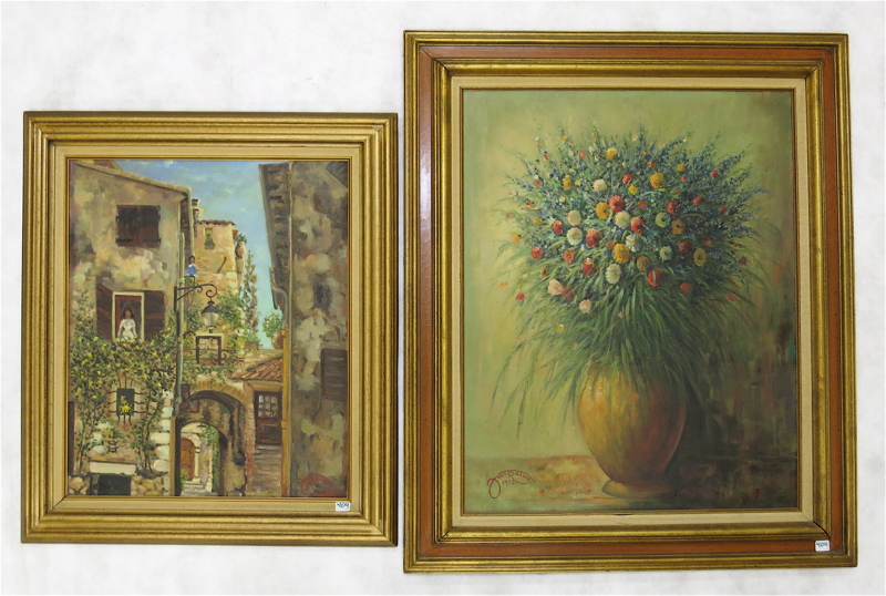 Appraisal: JEAN RICHARD TWO OILS ON CANVAS Texas Oregon Poland -